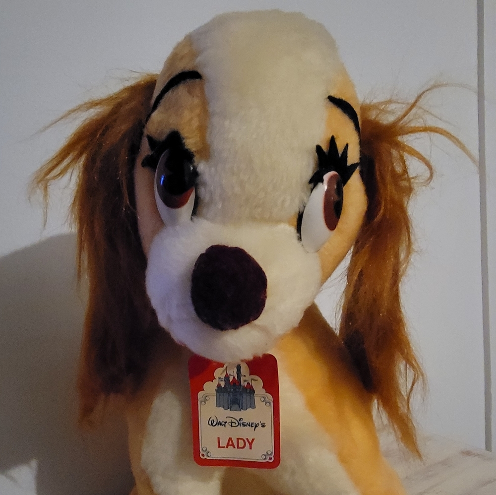 Vintage 1980s Disney Lady Plush 15" NWT Disney Park Exclusive